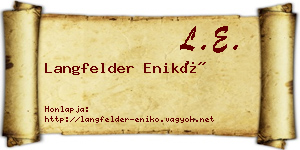 Langfelder Enikő névjegykártya